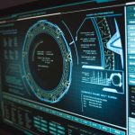 Tela de computador exibindo uma interface de dados e monitoramento de segurança cibernética.